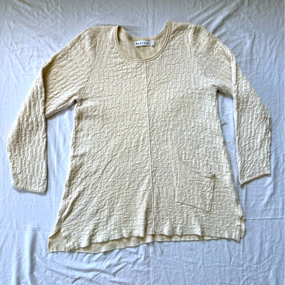 Habitat M Cream Cotton Linen Textured Lagen Look beach coastal flowy saga beige